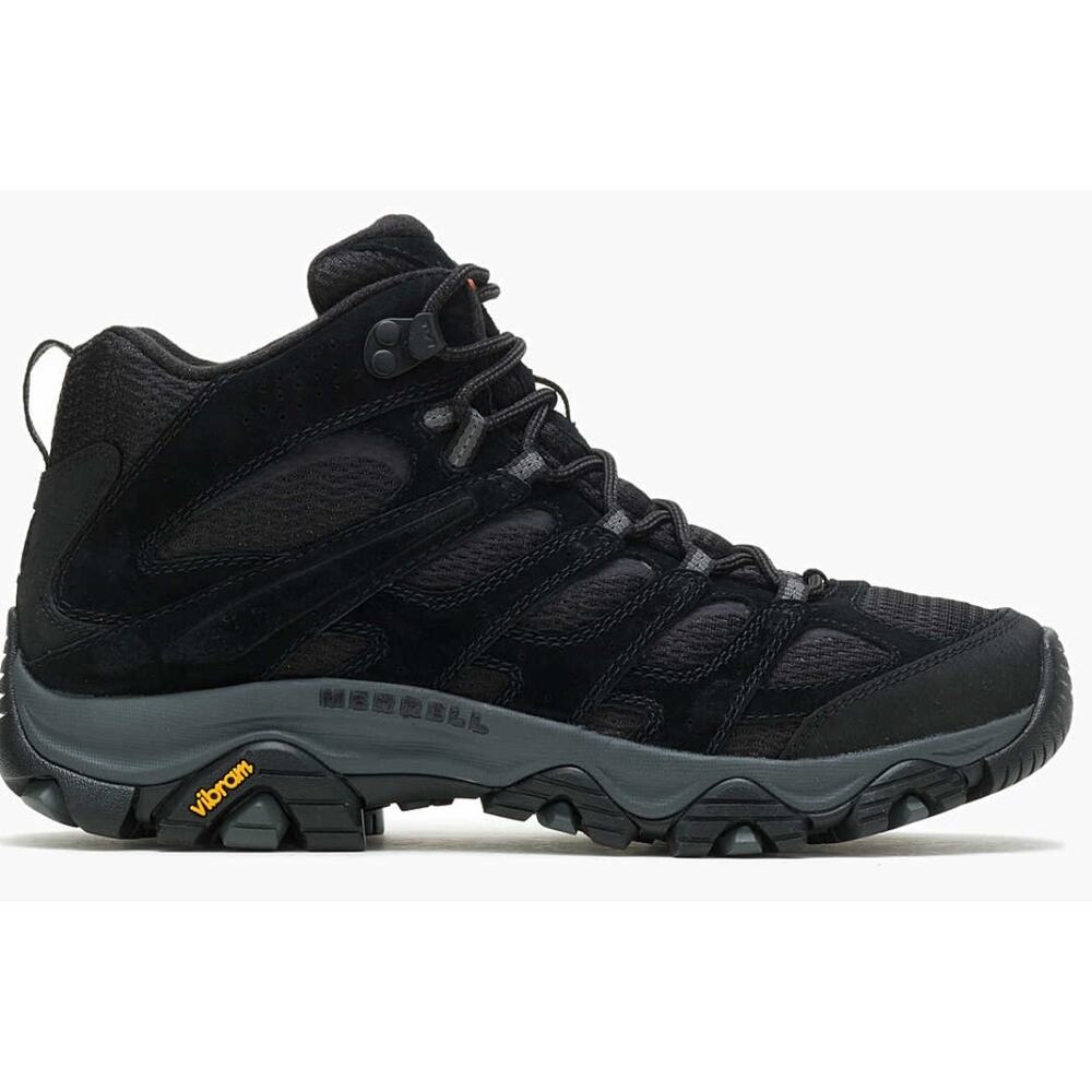 Merrel Moab 3 Mid Black Night Hiking Boots Men's Size 9.5 New Shoe